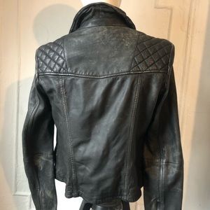 CARGO LEATHER BIKER JACKET